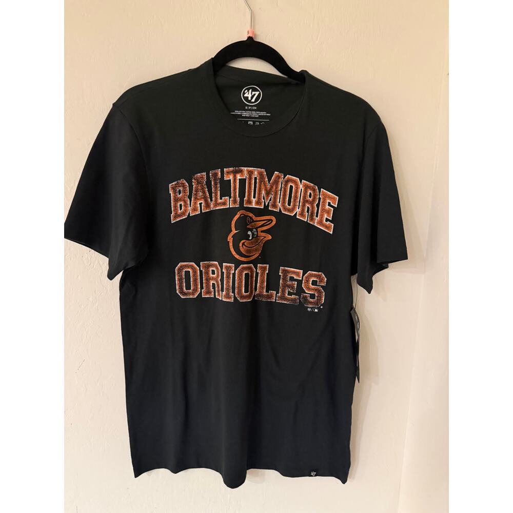 Baltimore Orioles Men's '47 Brand Soft Black T-shirt -Size Small -NWT